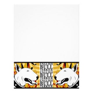 Smile for me Bull Terrier Illustrated Letterhead Template