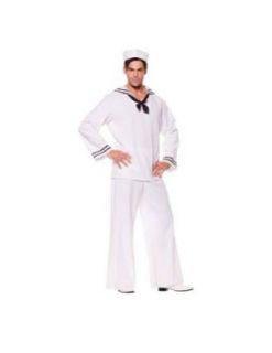 Sailor Shirt White Male Halloween Costume   Most Adults: Clothing