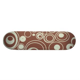 Blue And Brown Retro Circles Skateboard Decks