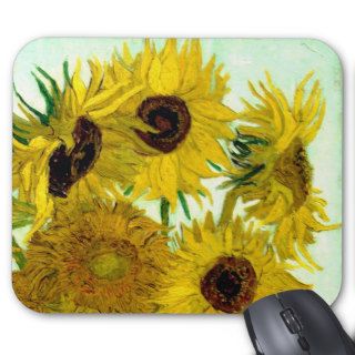 Van Gogh: Vase Twelve Sunflowers Vintage Fine Art Mousepads