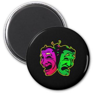 Black Theater Masks Magnets