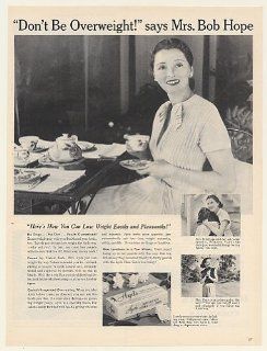 1954 Mrs Bob Hope Ayds Weight Loss Candy Photo Print Ad (51849)  