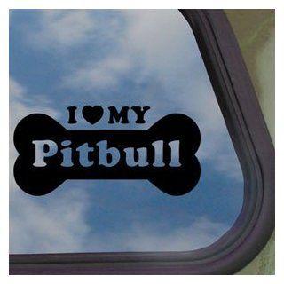 I Love My Pitbull Black Decal Car Truck Window Sticker   Automotive Decals