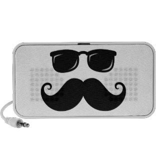 Funny mustache and sunglasses face speaker