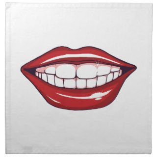 Smiling Mouth Lips Teeth Tongue Pop Art Napkin