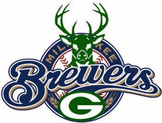 Ultimate Milwaukee Brewers and Green Bay Packers fan Decal 6in : Automotive Decals : Sports & Outdoors