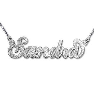 Sparkling Diamond Cut Sterling Silver Personalized Name Necklace  Custom Made with any name!: Jewelry