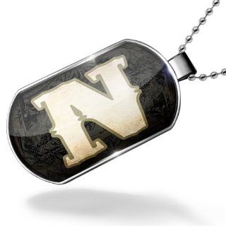 Dogtag characters, letter N WildWestBlack Dog tags necklace   Neonblond NEONBLOND Jewelry