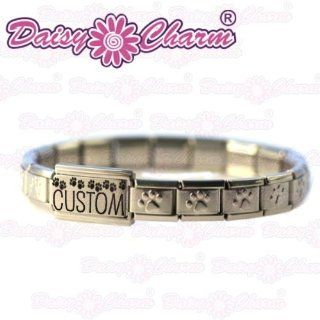 JSC Jewellery Personalised Pet Name Charm Bracelet (Add Name As A Gift Message We Put The Name You Put In As A Gift Message On The Charm): Jewelry