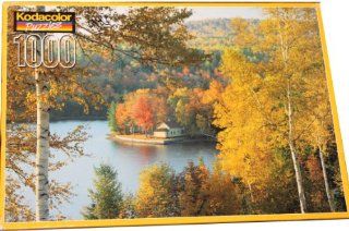 Kodacolor 1000 Piece Puzzle   Wyman Lake Near Bingham, Maine Photograph Taken in the Fall with Leaves Changing Color: Toys & Games