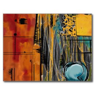 Pomegranate & Blueberry Orange Juice Abstract Post Cards