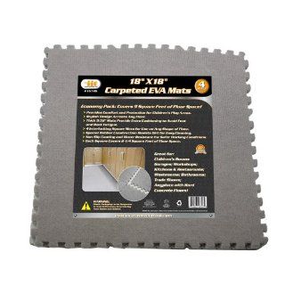 4 Pack Interlocking Carpeted EVA Mats 18" x 18", Covers Nearly 9 Sq Ft of Floor Space : Officeproducts : Office Products