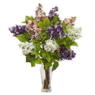 Nearly Natural 1256 Lilac Silk Flower Arrangement, Assorted   Artificial Plants