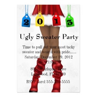 Cute Trendy Holiday/Christmas Ugly Sweater Party Personalized Invitations