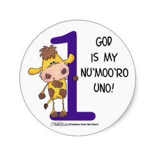 God is Nu'moo'ro Uno! Round Sticker