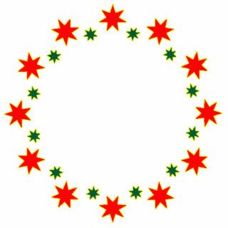Star Circles Red Green Acrylic Cut Out