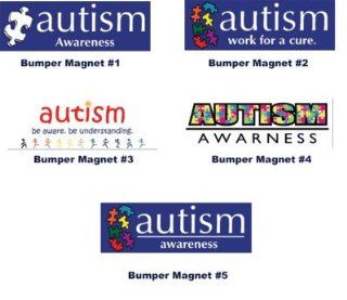 Autism Awareness Bumper Magnets, Set/5 Different Messages : Special Needs Educational Supplies : Office Products