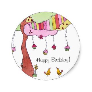 Cupcakes, Happy Birthday Stickers