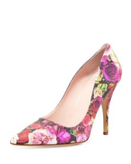 licorice floral print leather pump   kate spade new york   Floral (39.0B/9.0B)