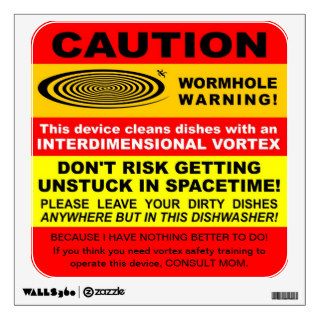 Wormhole Dishwasher Reverse Psychology Scifi Decal Wall Graphic