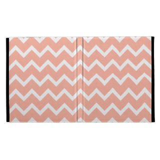 Coral and White Zig Zag Pattern. iPad Case