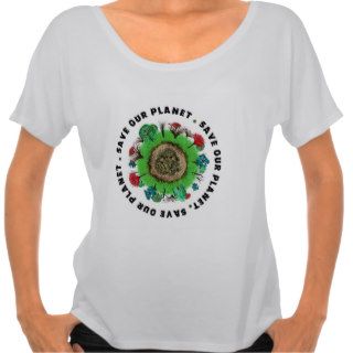 Save Our Planet Slogan and Icon T shirts