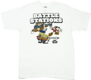 Battle Stations   Codename Kids Next Door T shirt: Adult XL   White: Clothing