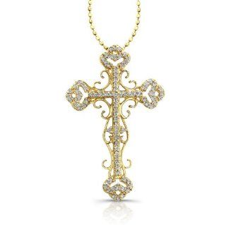 Diamond Cross Pendant: Vintage Design: Jewelry