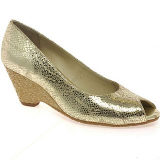 Van Dal Gold Malta womens wedge heeled shoes