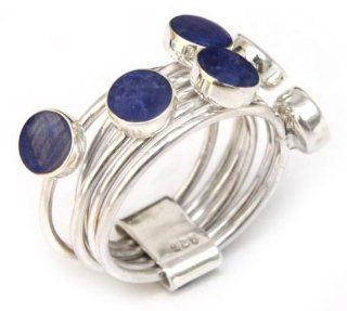 Sodalite cluster ring, 'Circular Complements': Jewelry