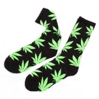 Urparcel One Pair New Plantlife Marijuana Weed Leaf Cotton High Socks Men/women: Clothing