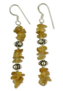 Citrine dangle earrings, 'Golden Garland': Jewelry