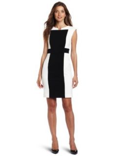 Calvin Klein Women's Sheath Dress, Eggshell/Black, 2 at  Womens Clothing store