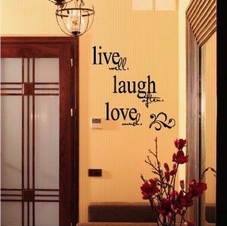 LARGE   Live well Laugh often Love much 20" h x 26" w Vinyl Lettering Wall Sayings Quote Decal Sticker Home Decor   Wall Quotes Stencils