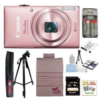 Canon PowerShot ELPH 115 IS 16.0 MP Digital Camera with 8x Optical Zoom and 720p HD Video Recording (Pink) + NB 11L Battery + 8pc Bundle 16GB Deluxe Accessory Kit : Camera And Photography Products : Camera & Photo