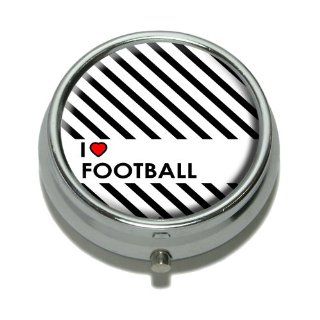 I Love Heart Football Pill Case Trinket Gift Box   Pillboxes