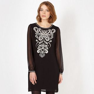 Butterfly by Matthew Williamson Designer black embroidered front dress