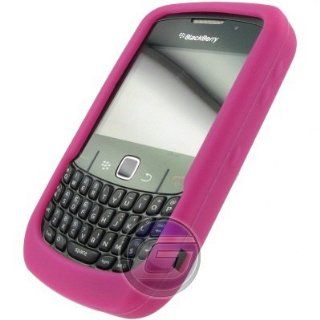 Hot Pink Silicone Gel Skin Protector Case BlackBerry Curve 8520 T Mobile: Cell Phones & Accessories