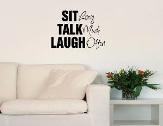 SIT LONG TALK MUCH LAUGH OFTEN Vinyl wall quotes stickers sayings home art de  Wall Decor Stickers  