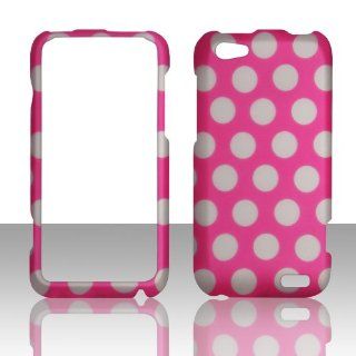 2D Dots on Pink HTC One V Virgin Mobile, U. S. Cellular Case Cover Hard Phone Case Snap on Cover Rubberized Touch Faceplates: Cell Phones & Accessories