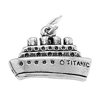 Sterling Silver One Sided Titanic Ship Charm: Clasp Style Charms: Jewelry