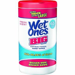 Wet Ones Big Ones Fresh Scent Antibacterial Wipes, 65 Count: Health & Personal Care