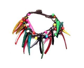Gorgeous!! Multicolor Bracelet Various Colors , Wooden Material, Fish Hook Wire Stylish, Beauty, Summer (Multicolor): Jewelry