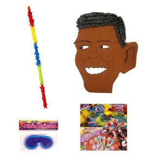 Barack Obama Pinata Party Pack / Kits Including Pinata, Bit of Everyones Favorites Candy Filler Mix 2lb, Buster Stick and Blindfold: Toys & Games