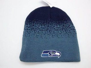 SEATTLE SEAHAWKS NFL Cuffless Overspray Style Knit Beanie Hat Cap : Sports Fan Beanies : Sports & Outdoors