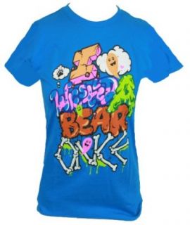 I Wrestled A Bear Once Girls T Shirt   Hodge Podge Logo on Blue: Clothing