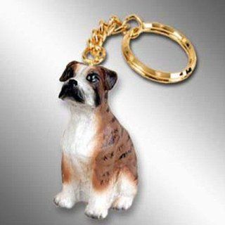 Boxer, Brindle, Uncropped Tiny Ones Dog Keychains (2 1/2 in): Pet Supplies