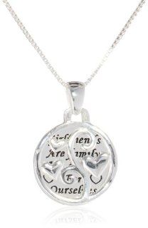 Sterling Silver "Girlfriends" Two Piece Pendant Necklace, 18": Friendship Necklace: Jewelry
