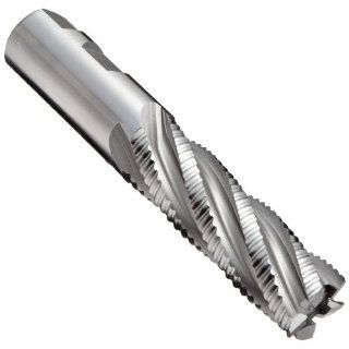 YG 1 E2171 Cobalt Steel Square Nose End Mill, Weldon Shank, Uncoated (Bright) Finish, Roughing Cut, Non Center Cutting, 30 Deg Helix, 5 Flutes, 5.50" Overall Length, 1" Cutting Diameter, 1" Shank Diameter