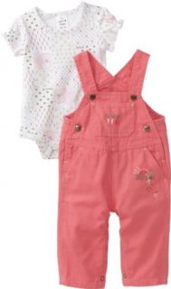 Carhartt Baby girls Infant Washed Bib Overall Set, Confetti, 3 Months: Clothing